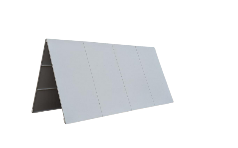 Blank white A-frame sign ready for rental or customization